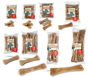 Produktbild von Beeztees Essbare Knochen Leder für Hunde 14 cm 5 Stück