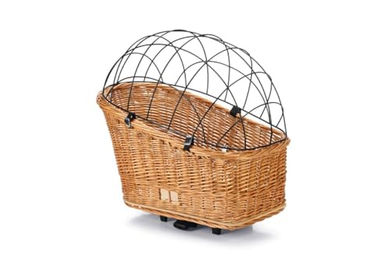 Beeztees Fahrradkorb aus Weide mit Gitterabdeckung Braun 45x23 cm – Bild 1 von 3