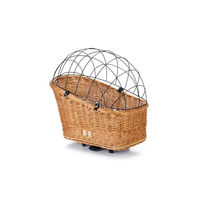 Produktbild von Beeztees Fahrradkorb aus Weide mit Gitterabdeckung Braun 45x23 cm