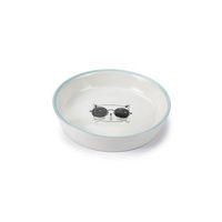 Produktbild von Beeztees Falko Katzennapf aus Keramik weiß blau 16 x 16 x 3,5 cm - 300 ml
