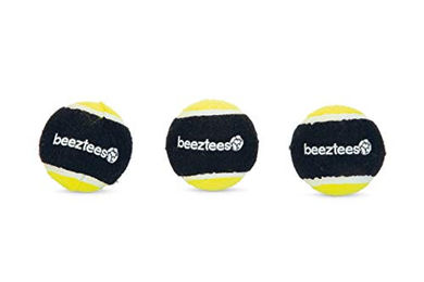 Beeztees Fetch Moosgummibälle für Hunde 3er Set Schwarz-Gelb – Bild 1 von 2