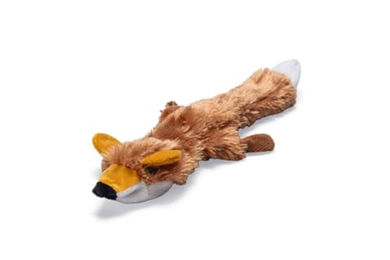 Beeztees Flatino Plüschfuchs Quietschspielzeug für Hunde Braun 30 cm – Bild 1 von 2