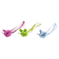 Produktbild von Beeztees Fluffel Katzenspielzeug Maus aus Plüsch mit Glöckchen und Geräuschen bunt 29x6 cm