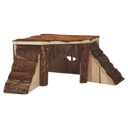 Beeztees Forest Blockeckhütte aus Holz für Nager 35 x 35 x 16 cm Braun – Bild 1 von 2