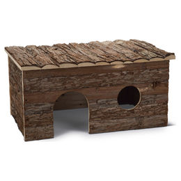 Beeztees Forest Royal Nagerhütte aus Holz für Hamster und Meerschweinchen 50 x 33 x 25 cm Braun – Bild 1 von 2