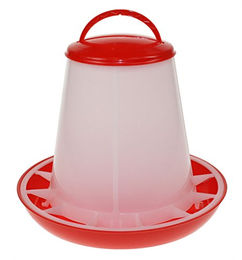 Beeztees Futtersilo mit Deckel für Hühner und Wildvögel rot/weiß 1 kg - 1 kg – Bild 1 von 4