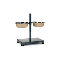 Produktbild von Beeztees Futterständer Carte Erhöhter Napf mit Edelstahl Schalen Grün-Creme 2 x 2530 ml ø 25 cm