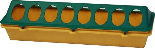 Beeztees Futtertrog für Küken, Huhn und Wachtel aus Kunststoff, 30 cm, Gelb Grün Bunt – Bild 1 von 2