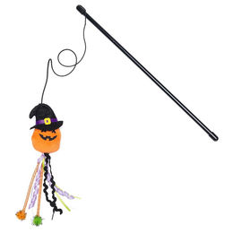 Beeztees Halloween Katzenangel Plüsch-Kürbis mit Hexenhut für Katzen – Bild 1 von 2