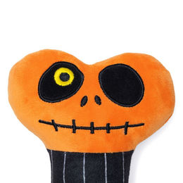 Beeztees Halloween Knochen Hundespielzeug aus Plüsch in Orange und Lila mit Squeaker – Bild 1 von 4