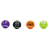 Produktbild von Beeztees Halloween Spooky Ball Hundespielzeug aus Plüsch 4er Set Bunt - 4 x 6,3 cm