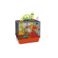 Produktbild von Beeztees Hamsterheim Rocky Hamsterhaus aus Metall Schwarz 43 x 28 x 38.5 cm