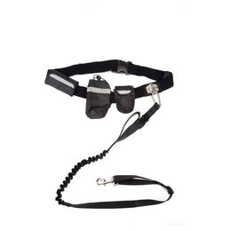 Beeztees Handsfree Joggingset für Hunde aus Nylon mit Leine und Futterbeutel Schwarz 100-130 cm – Bild 1 von 2