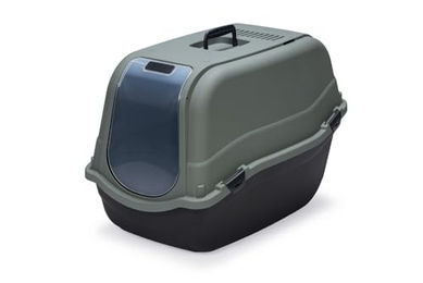 Beeztees Haubentoilette für Katzen mit Geruchsfilter aus Kunststoff in Anthrazit Dunkelblau 64 x 44 x 46 cm – Bild 1 von 4