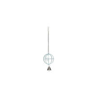 Produktbild von Beeztees Heuraufe Futterball aus Metall mit Glocke und Tür für Nager in Grün und Silber
