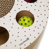 Produktbild von Beeztees Hide Kratzspielzeug aus Pappe für Katzen mit Ball 35x35cm - 400 g