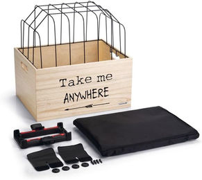 Beeztees Holz Fahrradkorb Journey mit Schutzgitter für kleine Hunde in Schwarz – Bild 1 von 13