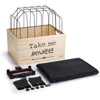 Produktbild von Beeztees Holz Fahrradkorb Journey mit Schutzgitter für kleine Hunde in Schwarz