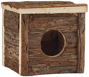 Beeztees Holzhaus Classic Natur Braun aus Holz als Versteck und Spielzeug für Nagetiere – Bild 1 von 2