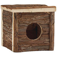 Produktbild von Beeztees Holzhaus Classic Natur Braun aus Holz als Versteck und Spielzeug für Nagetiere