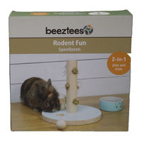 Produktbild von Beeztees Holzspielturm Hayra Intelligenzspielzeug für Kaninchen und Nagetiere in Grün