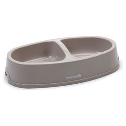 Produktbild von Beeztees Hunde Doppelnapf aus Kunststoff in Beige mit 2 x 400 ml Fassungsvermögen - 2 x 400 ml