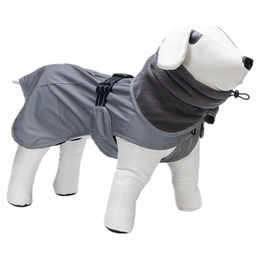 Produktbild von Beeztees Hunde-Regenmantel Caro Grau reflektierend aus Polyester mit Rückenlänge 24 cm