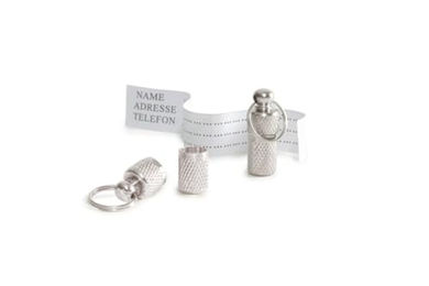 Produktbild von Beeztees Hundeadresshülse aus Metall in Silber 26 mm