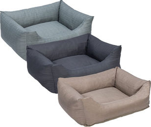 Beeztees Hundebett Sofixa Grau aus Baumwolle 65 x 60 x 20 cm – Bild 1 von 2