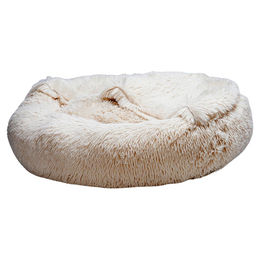 Beeztees Hundebett Yala aus Plüsch in Beige Durchmesser 60 cm – Bild 1 von 4