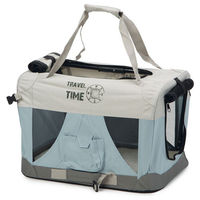 Produktbild von Beeztees Hundebox Travel Time Transportbox aus Nylon in Blau 49 x 34 x 35 cm - 49 cm