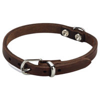 Produktbild von Beeztees Hundehalsband aus Leder in Braun, verstellbar 23-28 cm