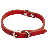 Produktbild von Beeztees Hundehalsband aus Leder in Rot mit verstellbarer Länge 23-28 cm