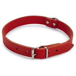 Beeztees Hundehalsband aus Leder in Rot mit Verstellmöglichkeit 47 - 57 cm – Bild 1 von 2
