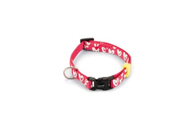 Beeztees Hundehalsband Herz aus Nylon in Pink, verstellbar 20-30 cm x 10 mm – Bild 1 von 1