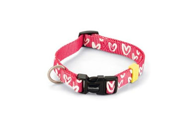 Beeztees Hundehalsband Herz aus Nylon in Pink, verstellbar 26-40 cm - 26 cm – Bild 1 von 2