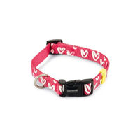 Produktbild von Beeztees Hundehalsband Herz aus Nylon in Rosa 35-50 cm x 20 mm