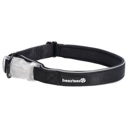Produktbild von Beeztees Hundehalsband Parinca Safety Gear LED Nylon wasserabweisend schwarz mit wiederaufladbarem Akku