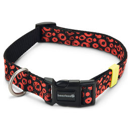 Produktbild von Beeztees Hundehalsband Scribbles Schwarz aus Nylon verstellbar 48 - 70 cm