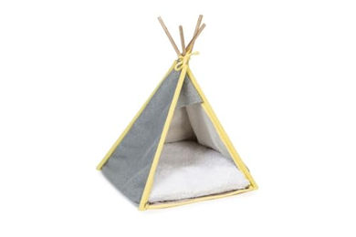 Beeztees Hundehöhle Aika Welpenzelt Tipi Grau XS aus Polyester 2000 g - 2 kg – Bild 1 von 9