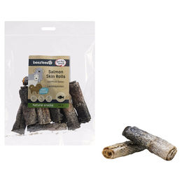 Beeztees Hundesnack Lachshautrolle für Hunde Adult 150 g Monoprotein Hypoallergen – Bild 1 von 4
