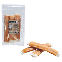 Produktbild von Beeztees Hundesnack Ribbies Huhn Kabeljau Rind Kausnack ohne Zucker und Farbstoffe 250g