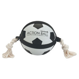 Beeztees Hundespielzeug Action Fußball aus Gummi mit Seil 19 cm – Bild 1 von 2