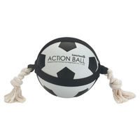 Produktbild von Beeztees Hundespielzeug Action Fußball aus Gummi mit Seil 19 cm