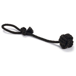 Produktbild von Beeztees Hundespielzeug Ball auf Seil aus Baumwolle Schwarz