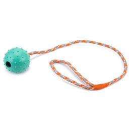 Beeztees Hundespielzeug Ball mit Glocke und Kordel aus Gummi 6 cm Mint – Bild 1 von 3