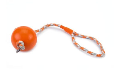 Beeztees Hundespielzeug Ball mit Kordel aus Gummi Orange – Bild 1 von 3