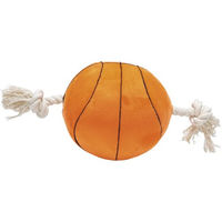 Produktbild von Beeztees Hundespielzeug Basketball mit Seil aus Plüsch XL Orange Natur
