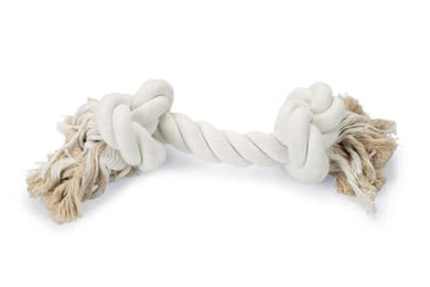 Beeztees Hundespielzeug Baumwollkordel mit 2 Knoten in Weiß 600 g - 600 g – Bild 1 von 2