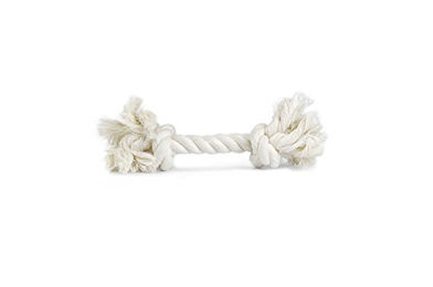 Produktbild von Beeztees Hundespielzeug Baumwollkordel mit 2 Knoten Weiß 240 g - 240 g